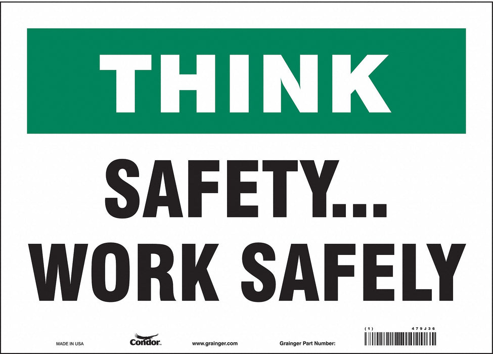 Safety Sign 10 in x 14 in Vinyl