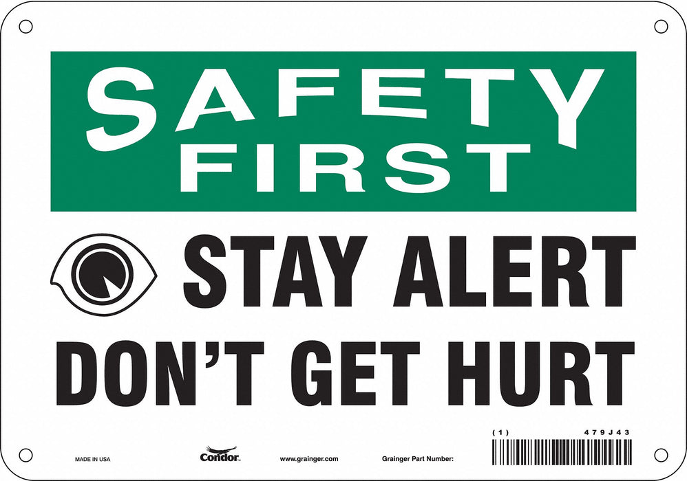 Safety Sign 7 in x 10 in Aluminum