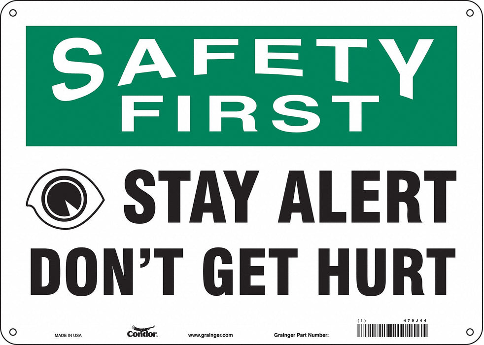 Safety Sign 10 in x 14 in Aluminum