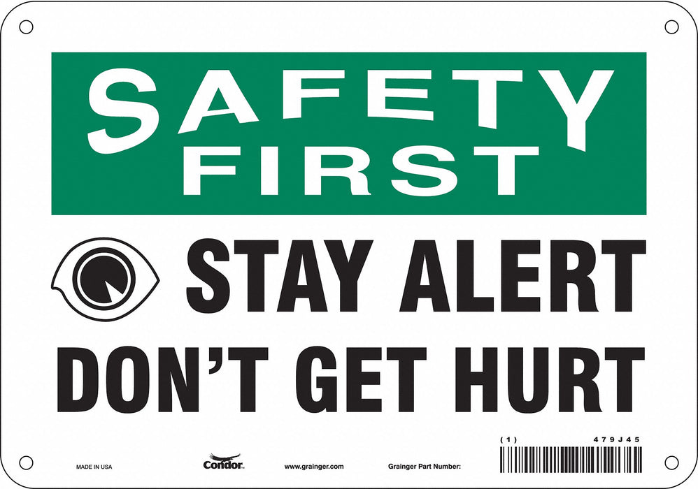 Safety Sign 7 inx10 in Polyethylene