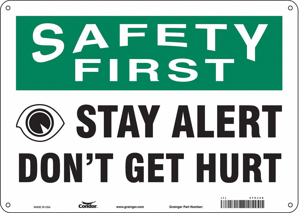 Safety Sign 10 in x 14 in Polyethylene