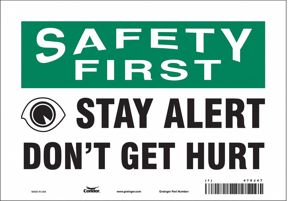 Safety Sign 7 in x 10 in Vinyl