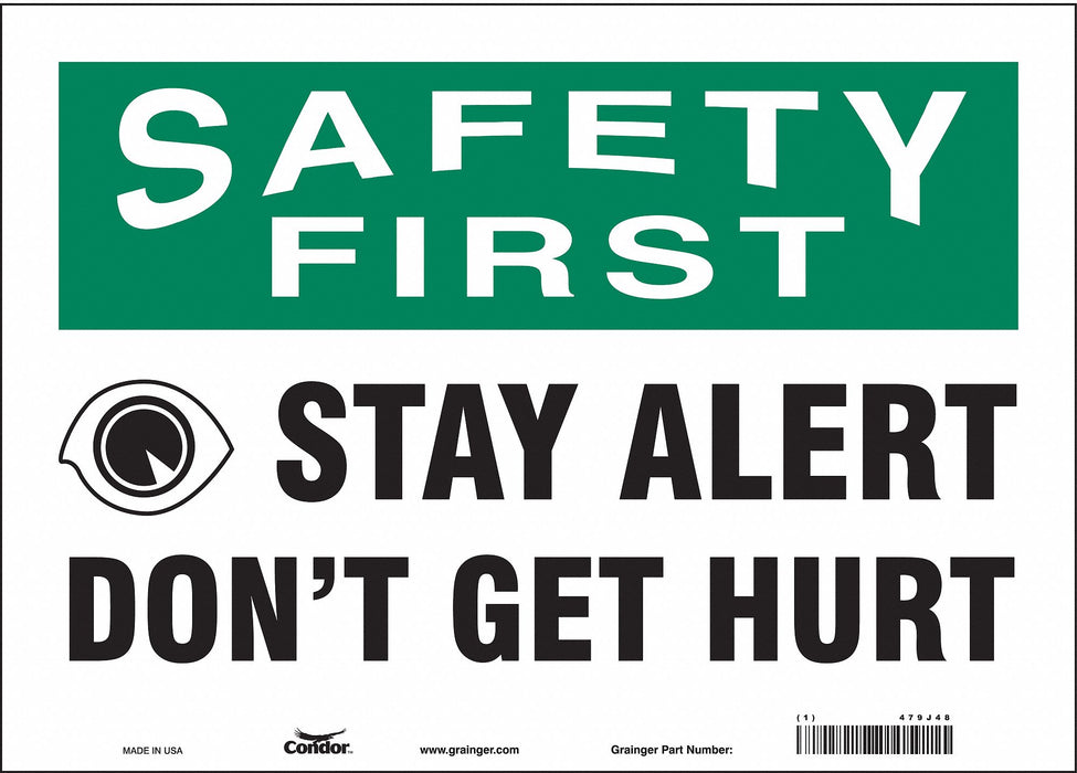 Safety Sign 10 in x 14 in Vinyl