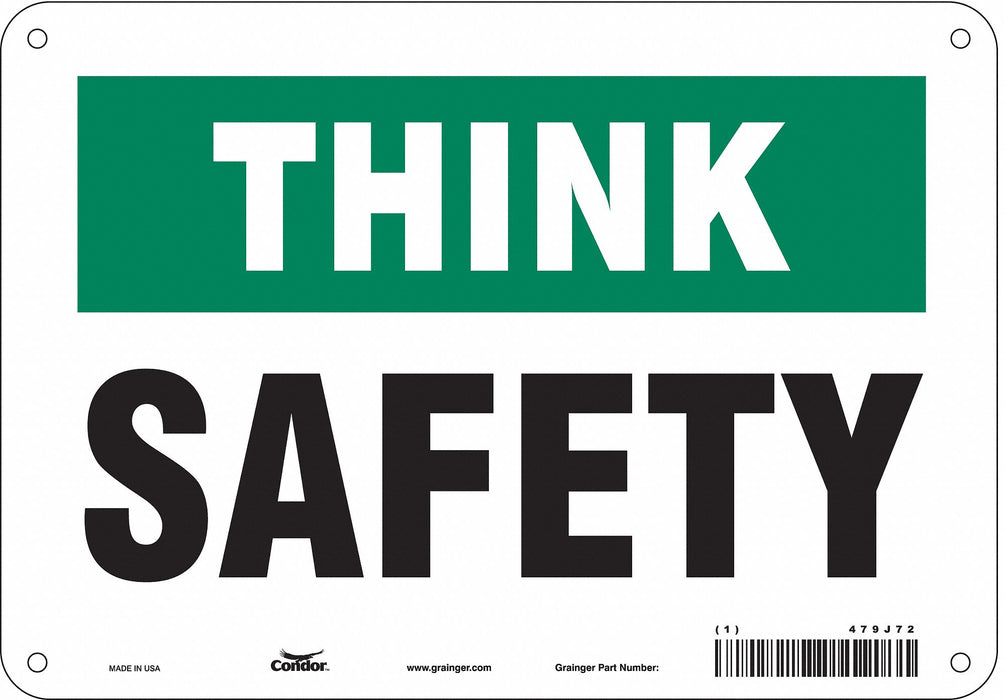 Safety Sign 7 in x 10 in Aluminum