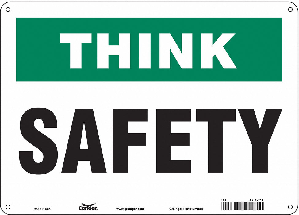 Safety Sign 10 in x 14 in Polyethylene