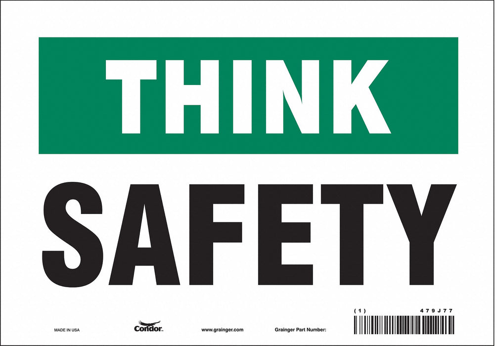 Safety Sign 7 in x 10 in Vinyl