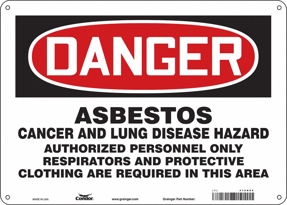 Safety Sign 10 in x 14 in Polyethylene