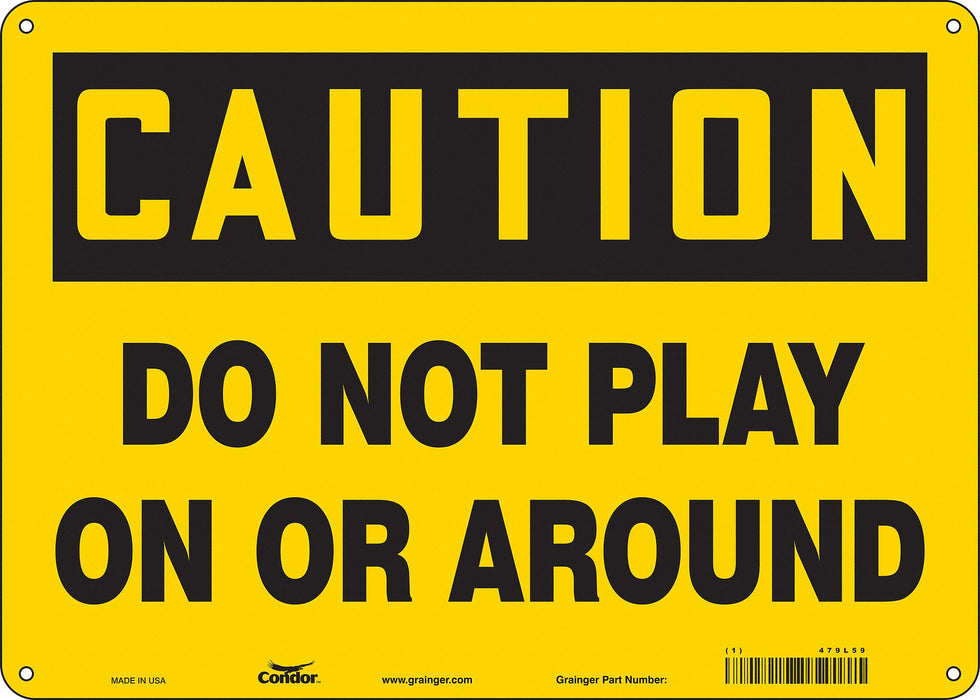 Safety Sign 10 in x 14 in Aluminum