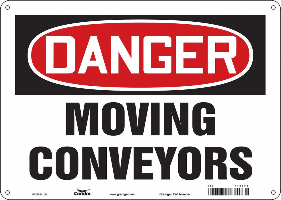 Safety Sign 10 in x 14 in Polyethylene