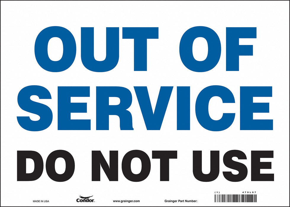 J8984 Safety Sign 10 inx14 in Vinyl