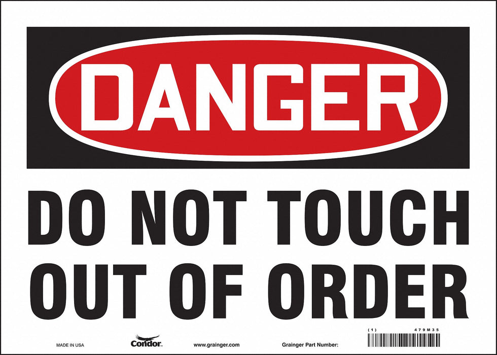 Safety Sign 10 in x 14 in Vinyl