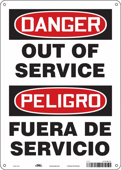 Safety Sign 14 inx10 in Polyethylene