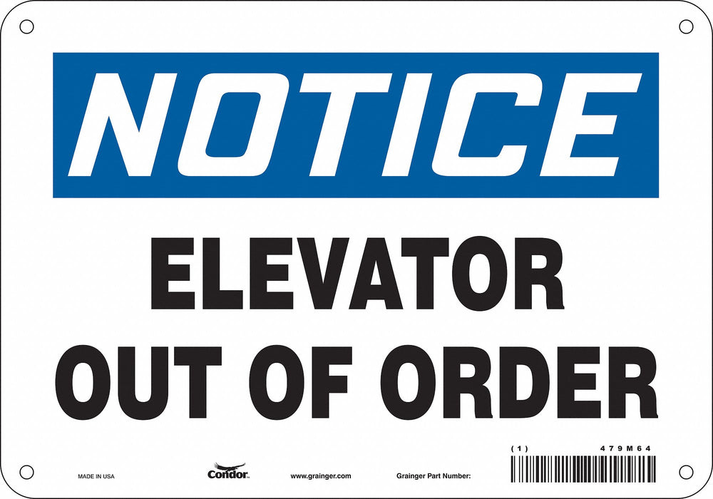J9185 Safety Sign 7 inx10 in Polyethylene