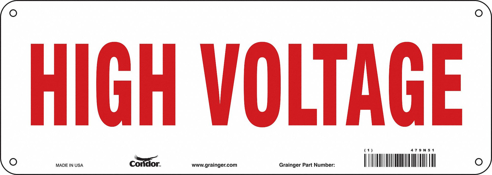Safety Sign 5 in x 14 in Polyethylene