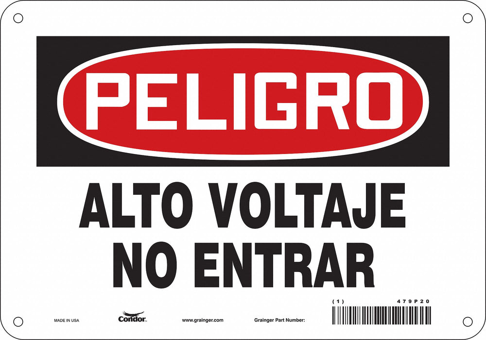 Safety Sign 7 inx10 in Polyethylene