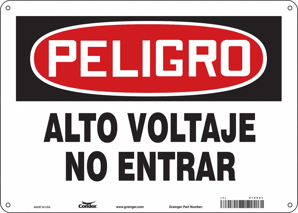 Safety Sign 10 in x 14 in Polyethylene