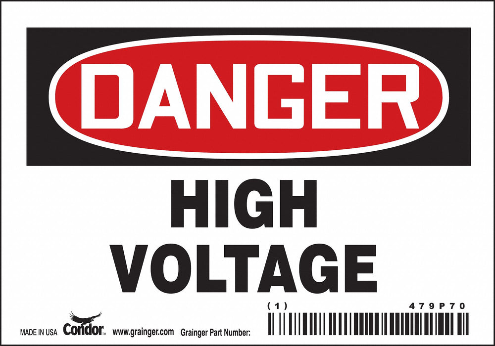 Safety Sign 2.25in x 4.5in Vinyl