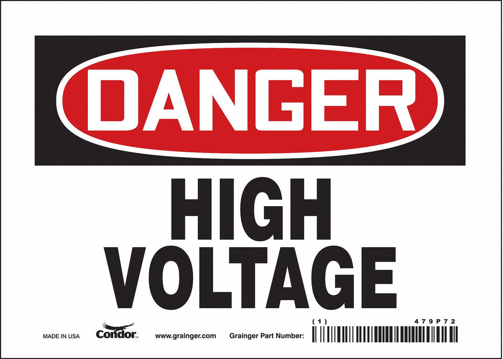 J6931 Safety Sign 5 inx7 in Vinyl