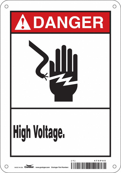 Safety Sign 10 in x 7 in Aluminum