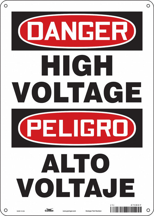 Safety Sign 14 in x 10 in Polyethylene