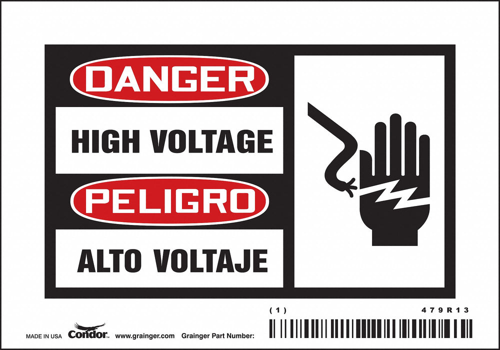 Safety Sign 3 1/2 inx5 in Vinyl PK5
