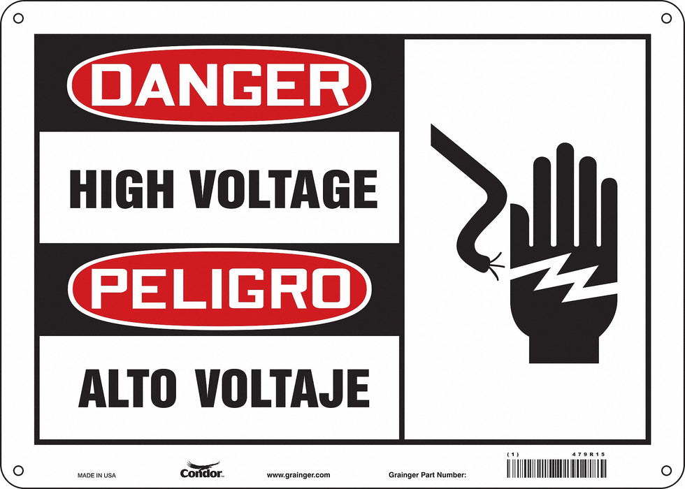 Safety Sign 10 inx14 in Polyethylene