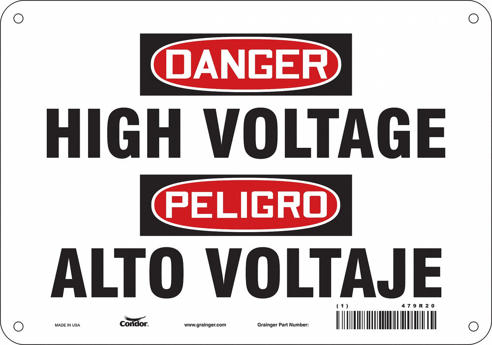 Safety Sign 7 in x 10 in Polyethylene
