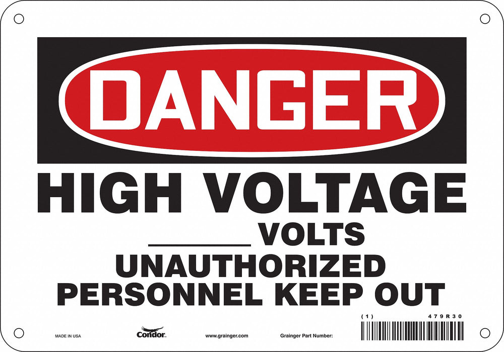Safety Sign 7 in x 10 in Polyethylene