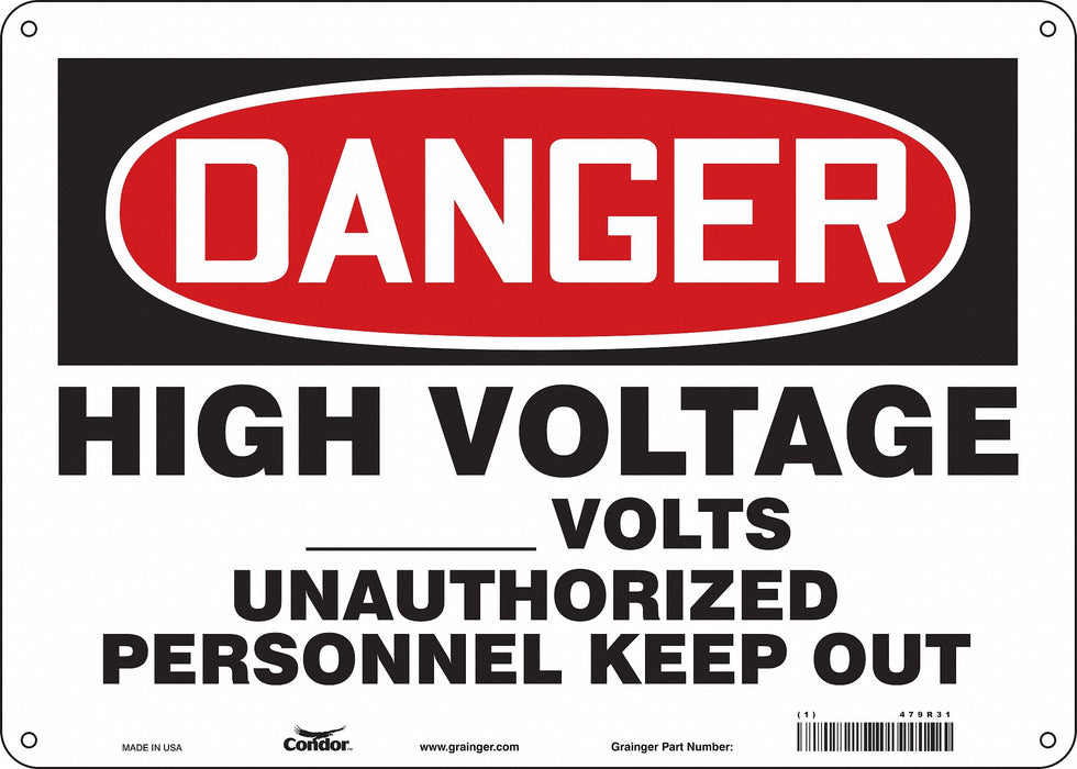 Safety Sign 10 inx14 in Polyethylene