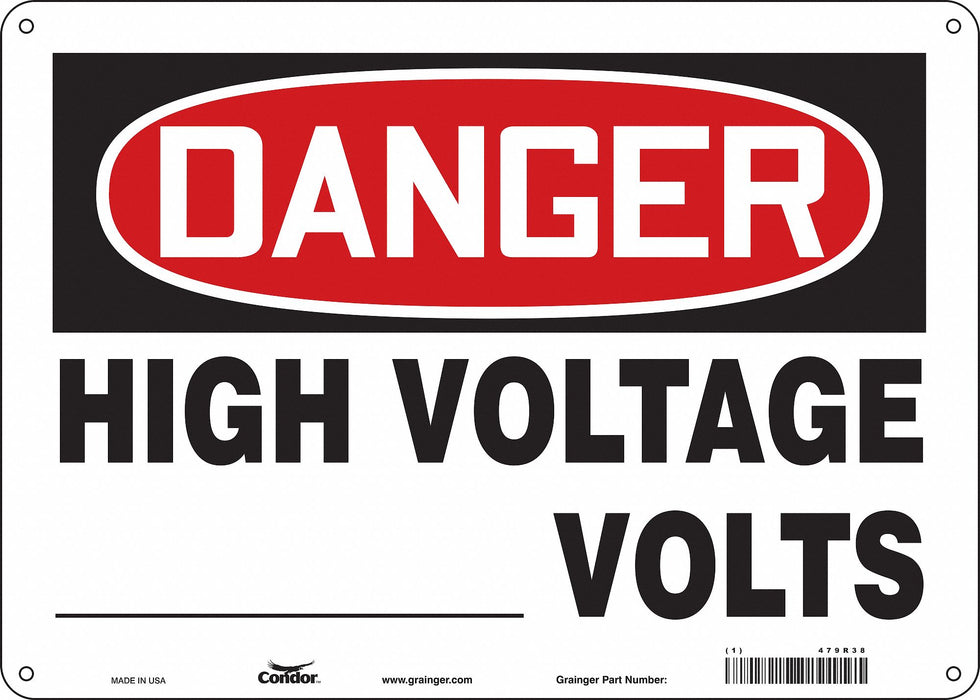 Safety Sign 10 inx14 in Polyethylene