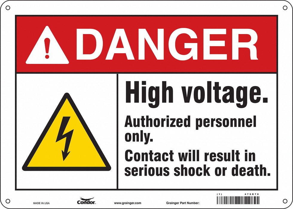 Safety Sign 10 in x 14 in Polyethylene
