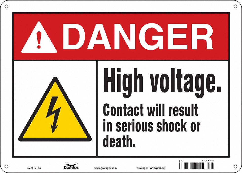 Safety Sign 10 in x 14 in Aluminum