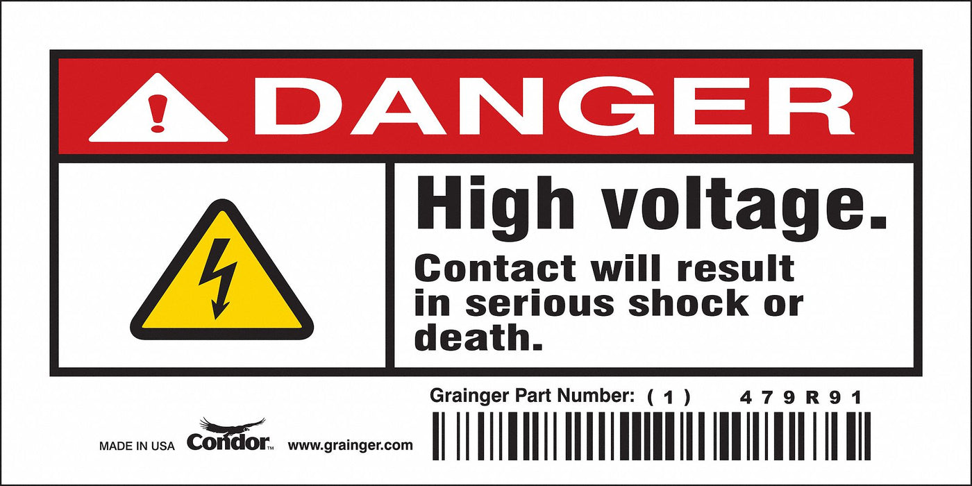 Safety Sign 2.25in x 4.5in Vinyl