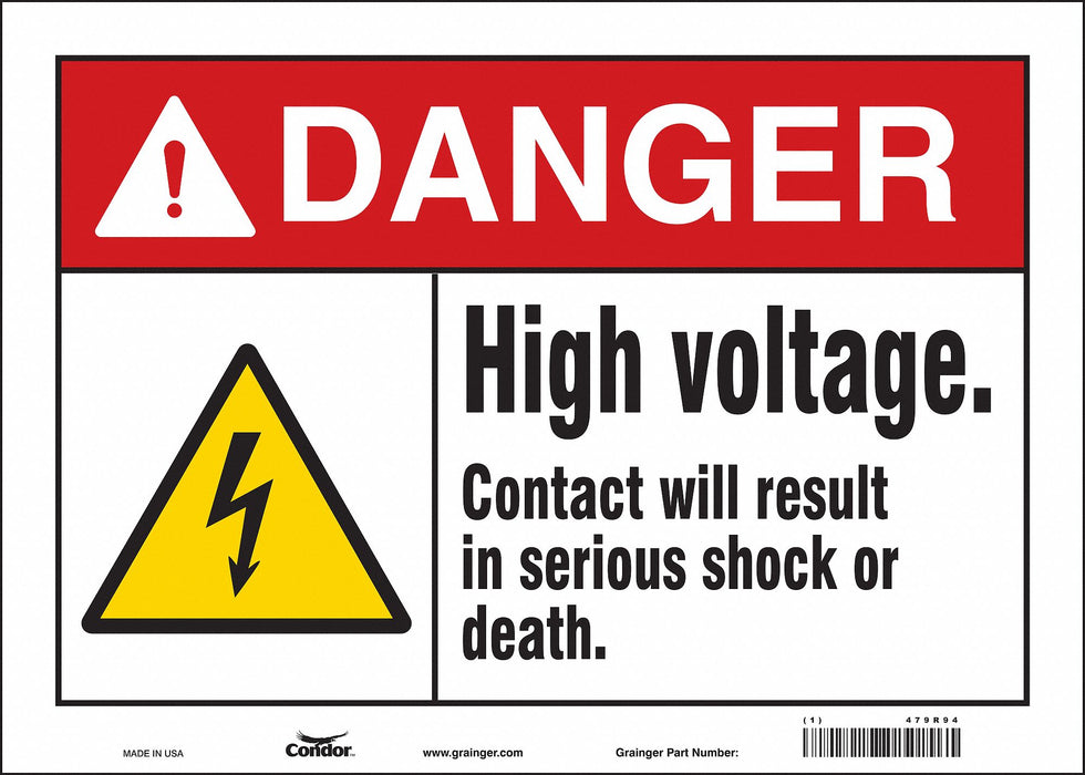 Safety Sign 10 in x 14 in Vinyl