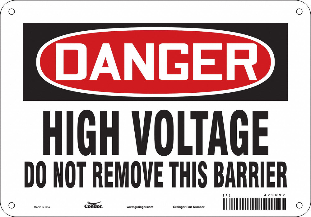 Safety Sign 7 in x 10 in Polyethylene