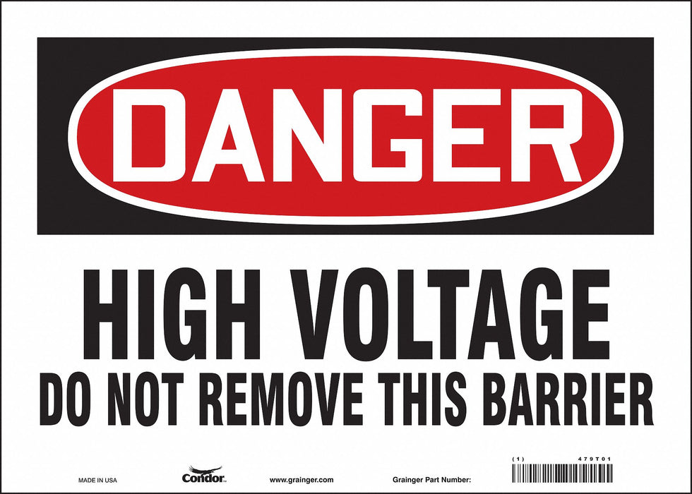 Safety Sign 10 in x 14 in Vinyl