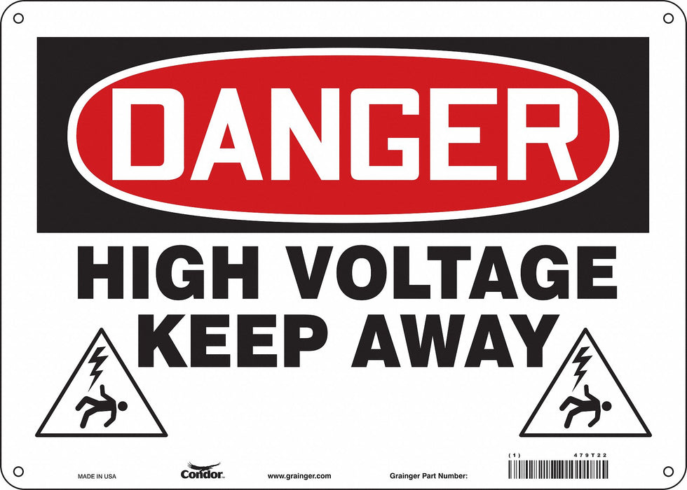 Safety Sign 10 in x 14 in Aluminum