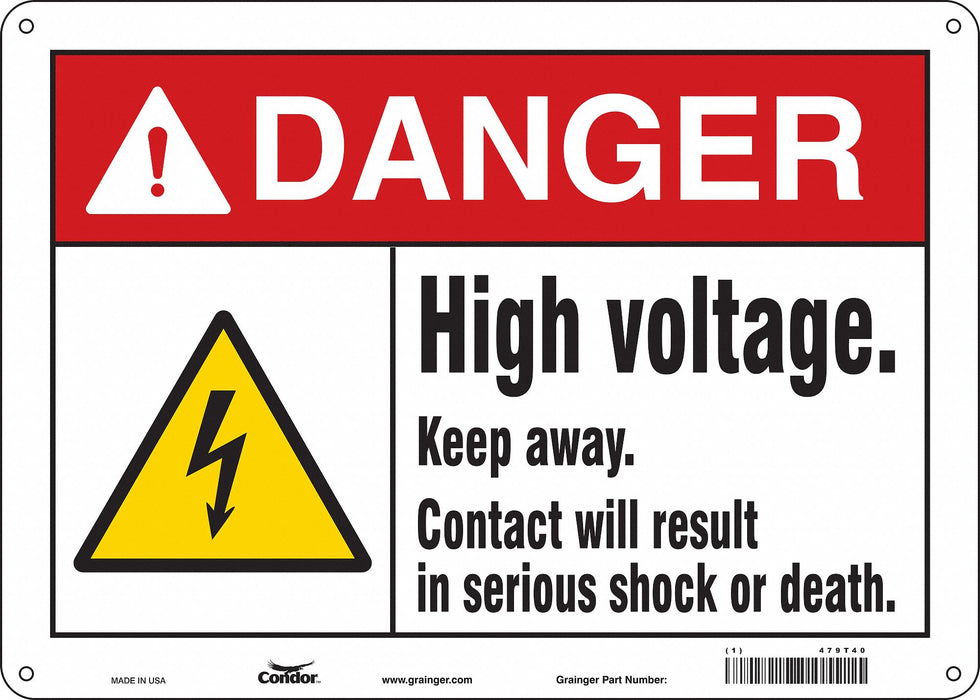 Safety Sign 10 in x 14 in Aluminum