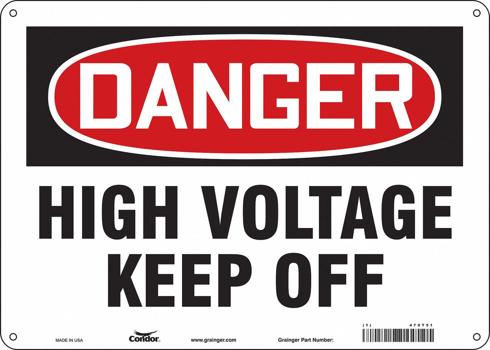 Safety Sign 10 in x 14 in Aluminum