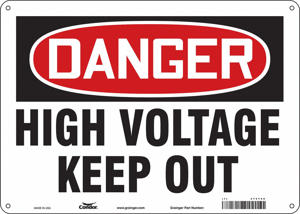 J6932 Safety Sign 10 inx14 in Aluminum