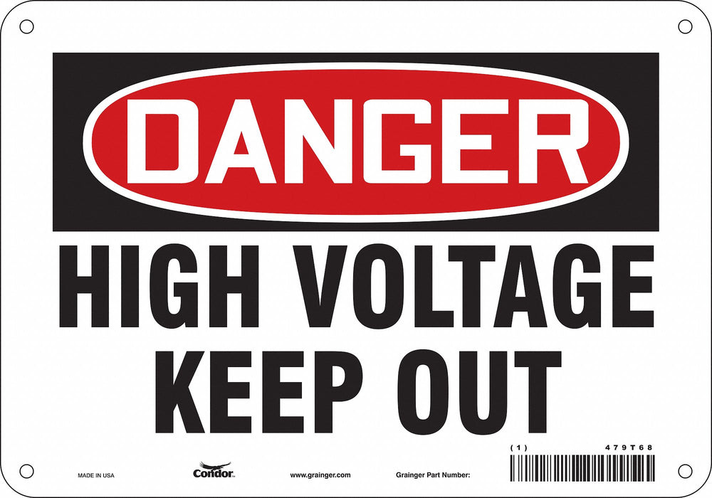 J6932 Safety Sign 7 in x 10 in Polyethylene