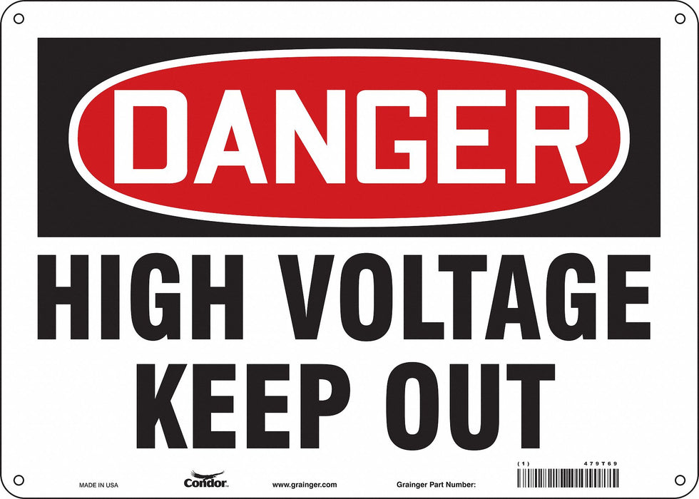 J6932 Safety Sign 10 inx14 in Polyethylene