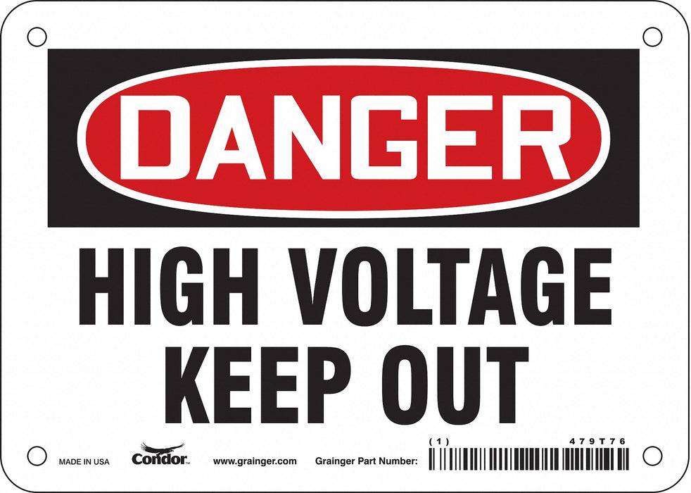 J6932 Safety Sign 5 inx7 in Vinyl
