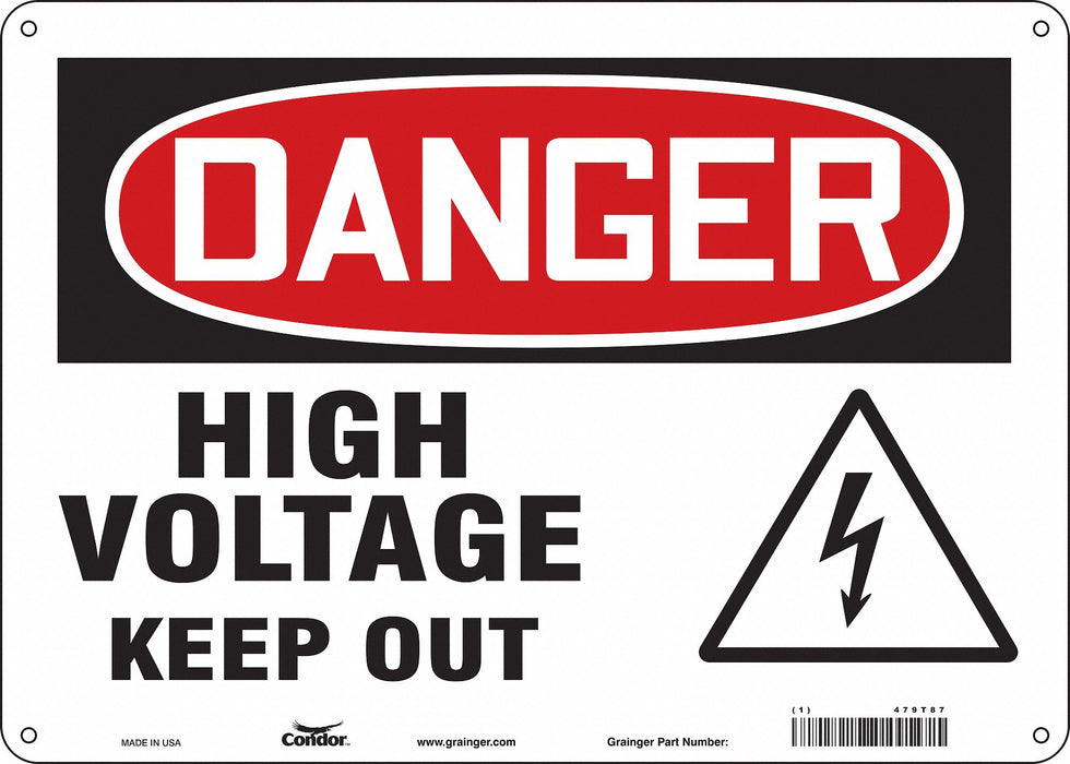 Safety Sign 10 inx14 in Polyethylene