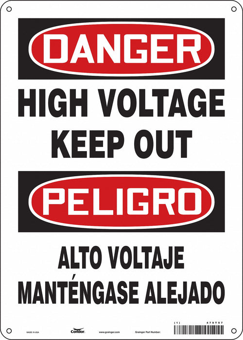 Safety Sign 14 in x 10 in Polyethylene