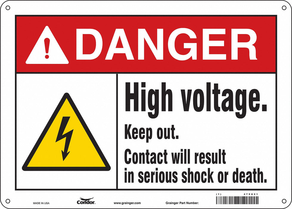 Safety Sign 10 in x 14 in Aluminum