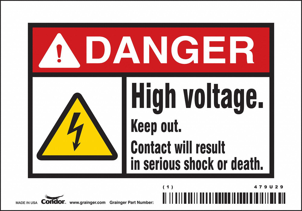 Safety Sign 3 1/2 inx5 in Vinyl