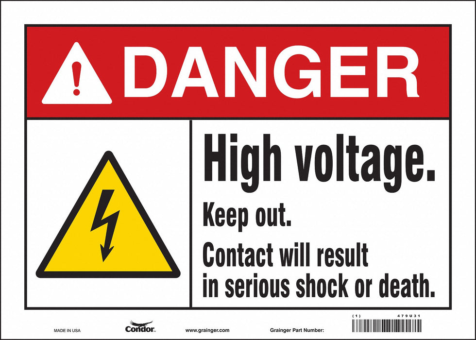 Safety Sign 10 in x 14 in Vinyl