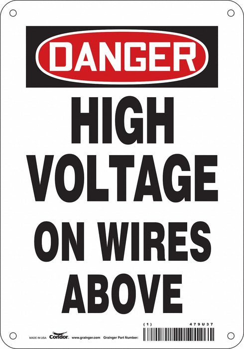 Safety Sign 10 in x 7 in Polyethylene