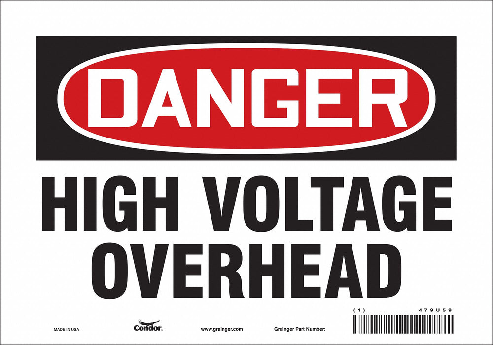 J6933 Safety Sign 7 inx10 in Vinyl